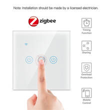 10a ue interruptor de luz inteligente painel toque parede wifi necessário zigbee gateway hub controle remoto via vida inteligente app funciona com alexa 2024 - compre barato