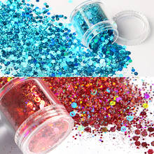 10ml Holographic Nail Glitter Sequin Powder Blend Dust Pigment Flakes 3D Hexagon Spangles Gel Polish Nail Art Decoration Parts 2024 - buy cheap