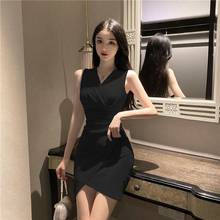 ZB4467 2020 new summer women fashion sexy slim crossover V-neck ruffled irregular sleeveless high-waist dress cheap wholesale 2024 - buy cheap