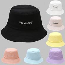 OK AND? Letter Fashion Unisex Bucket Hat Hiking Climbing Hunting Fishing Outdoor Protection Caps Men's Women's Summer Sun Hat 2024 - buy cheap