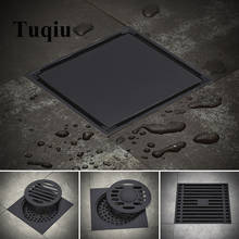 Tuqiu Shower Floor Drains Square Floor Drain Strainer 10*10cm Black Bath Drain 304 Stainless Steel Drainers 2024 - buy cheap