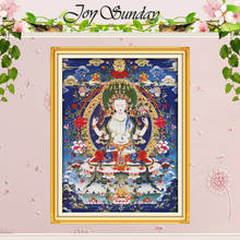 Guanyin with Four Arms Patterns Counted Cross Stitch 11CT 14CT Cross Stitch Sets Chinese Cross-stitch Kits Embroidery Needlework 2024 - buy cheap