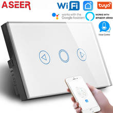 Asier-Interruptor de atenuación LED para lámpara y linternas, dispositivo inteligente con WIFI, AC110-240V, Panel de cristal blanco, funciona con alexa y google, AU/US 2024 - compra barato
