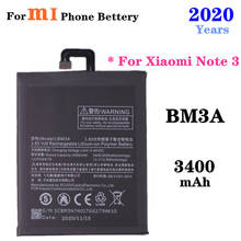 BM3A Battery For Xiaomi Mi Note 3 Note3 Mobile Phone Battery 3300mAh Genuine Capacity Replacement Batteries 2024 - buy cheap