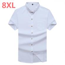 Camisa masculina plus size, 6xl, 10xl, 8xl, 5xl, verão, manga curta, regular, camisa, gola virada para baixo, roupas masculinas grandes, estampadas 2024 - compre barato