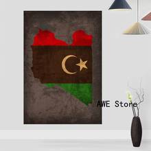 Retro Libya Country Flag Map Posters and Prints Decor Wall Art Pictures Canvas Painting Office Home Decor High resolution Printi 2024 - buy cheap