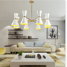 Lustre nórdico para sala de estar, quarto, restaurante, iluminação led, lâmpada de teto para áreas internas, luminária de metal 2024 - compre barato