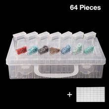 64 pçs ferramentas de pintura diamante acessórios caixa armazenamento contas contêiner diamante bordado pedra diamont mosaico caixa 2024 - compre barato
