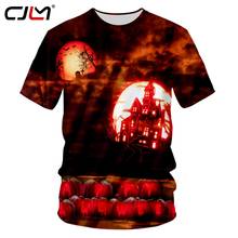 CJLM Men's New Creative Street Clothing 3D Printed Funny Castle Halloween Big Size Man 6XL O Neck T Shirt 2024 - buy cheap
