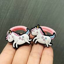 2Pcs/set Cartoon Unicorn Cute Hair Accessories Children Rubber Bands Scrunchies Elastic Nylon Hair Bands Girls Headband Ties 2024 - buy cheap