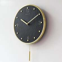 Reloj de pared de madera para decoración del hogar, Péndulo de movimiento silencioso, diseño nórdico Simple, creativo, de lujo, 50WC 2024 - compra barato