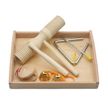 Conjunto de instrumento montessori de madeira, com bandeja orff, material de ensino, criador de ruído de percussão, brinquedos educacionais para crianças ma0964h 2024 - compre barato
