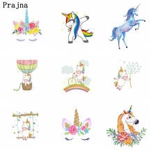 Unicorn Iron On Heat Transfers Patches For Clothing Cartoon Cute Ironing Thermal Stickers On Kids T-shirt DIY Patches Appliques 2024 - buy cheap