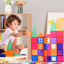 Новые 120 шт Магнитные плитки прозрачные большие размеры магнитные строительные блоки наборы обучающие игрушки для детей Подарки 2024 - купить недорого