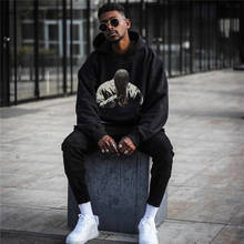 Oversized Kanye West Hoodie Men Women Hip-Hop High Quality Character Print Pullover Sweatshirts streetwear 2024 - buy cheap