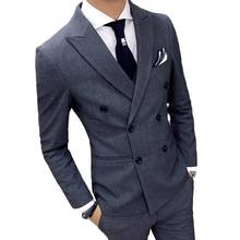 New High-quality Goods Cotton Groom's Best Fashion Pure Color Mans Suit Blazer / Male Formal Business Suit Jackets ( 1 Piece ) 2024 - buy cheap