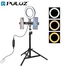 PULUZ 1.1m Tripod Mount + Live Broadcast Dual Phone Bracket + 6.2 inch 16cm LED Ring Vlogging Video Light Kits 2024 - buy cheap