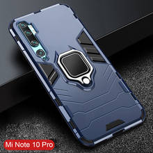 For Mi Note 10 Pro Case Armor PC Cover Metal Ring Holder Phone Case For Xiaomi Mi 10 Pro/CC 9 CC9 Pro Cover Shockproof Bumper 2024 - buy cheap