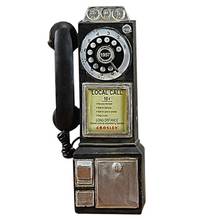Home Decor Vintage Telephone Model Wall Hanging Crafts Ornaments Retro Home Furniture Figurines Phone Miniature Decoration Gift 2024 - buy cheap