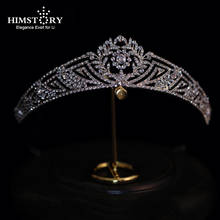 Himstory Fashion European Zircon Bridal Crown Rhinestone CZ  Wedding Headband Bride Hair Accessories 2024 - buy cheap