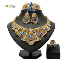 Longqu Exquisite Dubai Gold Colorful Jewelry Set Nigerian Wedding woman accessories jewelry set African Beads costume Jewelry 2024 - buy cheap