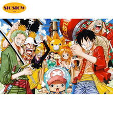 5 d faça você mesmo uma peça luffy macaco d pintura de diamante completo quadrado redondo ponto cruz de diamante mosaico bordado com strass decoração de casa 2024 - compre barato