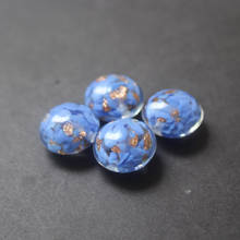Cuentas de cristal redondas planas para fabricación de joyas, abalorios de cristal de lámpara de 16mm x 10mm, color azul cobalto, 10 unids/lote 2024 - compra barato