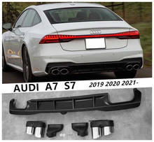 Rear Lip Spoiler & Exhause For Audi A7 S7 2019 2020 2021 High Quality PP Bumper Diffuser Car Modification Accessories 2024 - buy cheap