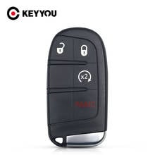 Брелок KEYYOU для дистанционного ключа с 4 3 + 1 кнопками кармашек для Chrysler Dodge Jeep Cherokee RAM 1500 2500 3500 2017 2018 с вставным лезвием 2024 - купить недорого