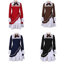 Vestido gótico de Lolita para mujer, vestido de corte Vintage Medieval de Lolita, falda de pastel de manga larga con lazo, vestido de mujer inspirado Vintage 2024 - compra barato