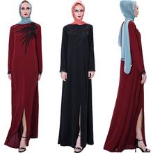 Vestido longo feminino muçulmano, apliques de contas, elegante, para festa à noite, de luxo, vestido kaftan maxi, roupa islâmica, ramadã novo 2024 - compre barato