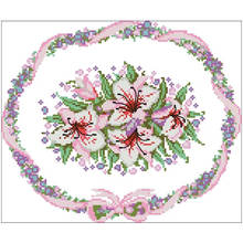 Hibiscus padrões contados ponto cruz 11ct 14ct 18ct diy kit de ponto cruz bordado bordado conjuntos decoração da sua casa 2024 - compre barato