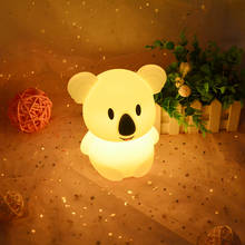 Silicone Koala LED Night Light Touch Sensor 9 Colors Table Lamp Battery Powered Bedroom Bedside Lamp for Children Kids Baby Gift 2024 - buy cheap