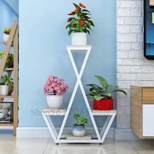 Simple modern multi-layer wrought iron flower stand floor-standing living room European creative indoor plant racks 2024 - buy cheap