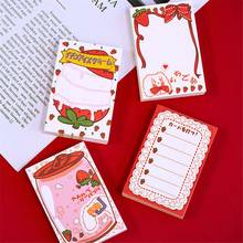 100 Sheets Straberry Memo Pads Kawaii Sticky Notes N Times Stickers Index Paper Bookmarks School Office Writing Pad Stationery 2024 - buy cheap