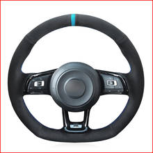 Black Suede Hand Sew Steering Wheel Cover for Volkswagen VW Jetta GLI VW Golf 7 GTI MK7 Golf GTI 2015-2020 VW Golf R 2015-2019 2024 - buy cheap