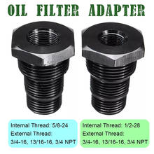Adaptador de filtro de óleo, acessório adaptador para filtro de óleo de liga de alumínio com rosca 1/2 "-28 ou 5/8"-24 a 3/4 "-16"-16 "3/4npt 2024 - compre barato