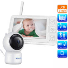 Baby Monitor 5"LCD Screen 1080P Night Vision 360° PTZ Remote 2 Way Audio VOX Lullaby Support SD Card and Monitor Record Playback 2024 - buy cheap