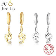 Fc jewelry brincos de prata 925, boêmios, dourados, para mulheres, brincos de afiação, joias musicais 2024 - compre barato