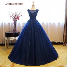 ANGELSBRIDEP Blue Quinceanera Dresses Ball Gown Tulle Sweet 16 Formal Applique Beaded Tulle Princess Birthday Party Gowns 2024 - buy cheap