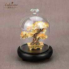 Gold Foil Pine Tree Ornaments Statues sculptures 24k Gold Leaf Handmade Crafts Lucky wealth Wine cabinet decoration Home Decor 2024 - buy cheap