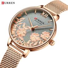 Женские часы CURREN, модные повседневные наручные часы с ремешком из нержавеющей стали, Стильные кварцевые женские часы 2020 2024 - купить недорого