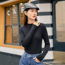 INMAN Autumn Winter LadyTurtleneck Pullover Tops Women Black Vintage Korean Fashion Style Long Sleeve Wool Women's Sweater 2024 - buy cheap