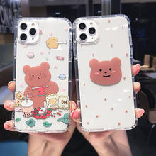 Funny Cute Cartoon Bear Clear Soft TPU Phone Case For iPhone 11 Pro Max 12 Mini X XS XR 7 8 Plus 6s Transparent Shockproof Cover 2024 - buy cheap