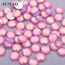 JUNAO 10 мм розовый круглый корпус, стразы с аппликацией, Плоские наклейки со стразами, полимерные хрустальные камни, драгоценные камни для поделок 2024 - купить недорого