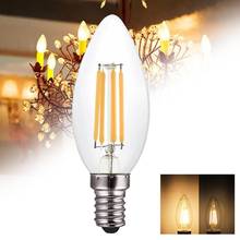 Bombilla LED de ahorro de energía, luz fría de filamento regulable, C35, 220V, E14, Base 4W, 1 ud. 2024 - compra barato