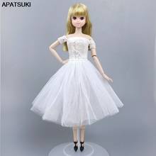 Ropa de moda blanca para muñeca Barbie, Vestido corto, trajes para casa de muñecas Barbie, accesorios para muñecas, juguete para niños 1/6 2024 - compra barato