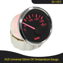 Calibre de temperatura 50-150 do óleo do barco do caminhão de carro de kus 52mm graus 12v 24v com luz de fundo amarelo/vermelho 2024 - compre barato