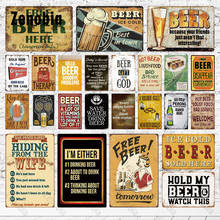 Placa de metal de cerveja, vintage, lata, placa de metal, retrô, bar, pub, decoração, gelo, dourado, cerveja, bebida, homem, decoração de quarto 2024 - compre barato