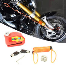 Cadeado com alarme para motocicleta, cadeado anti-roubo com som de alarme, db, cabo e bolsa para motocicletas 2024 - compre barato